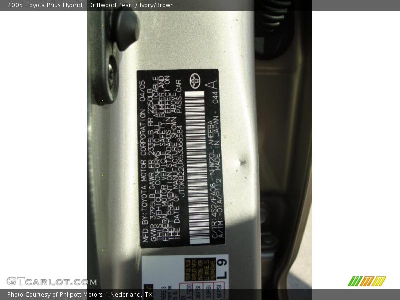 Driftwood Pearl / Ivory/Brown 2005 Toyota Prius Hybrid