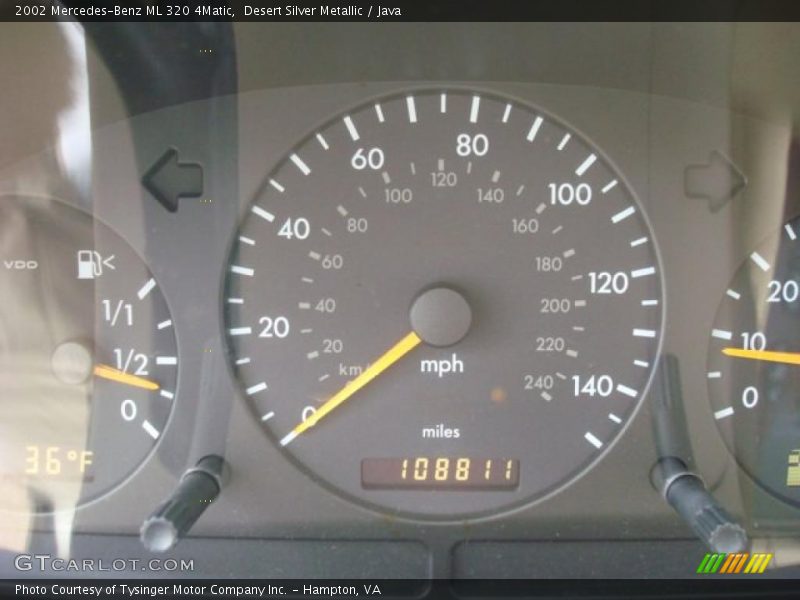 Desert Silver Metallic / Java 2002 Mercedes-Benz ML 320 4Matic