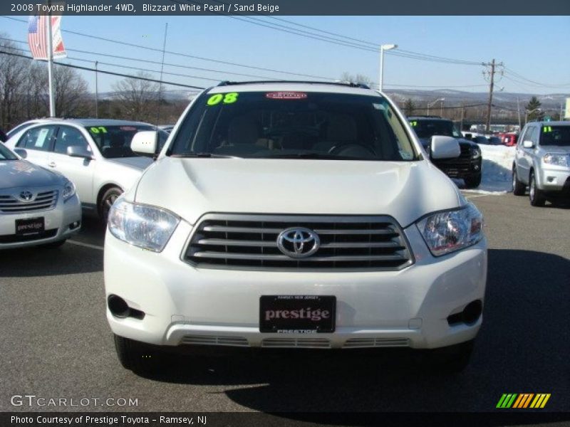 Blizzard White Pearl / Sand Beige 2008 Toyota Highlander 4WD
