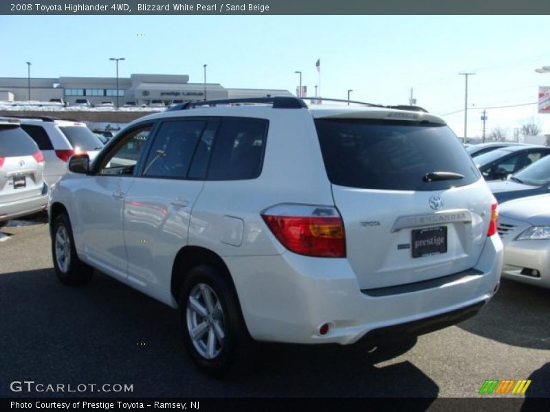 Blizzard White Pearl / Sand Beige 2008 Toyota Highlander 4WD