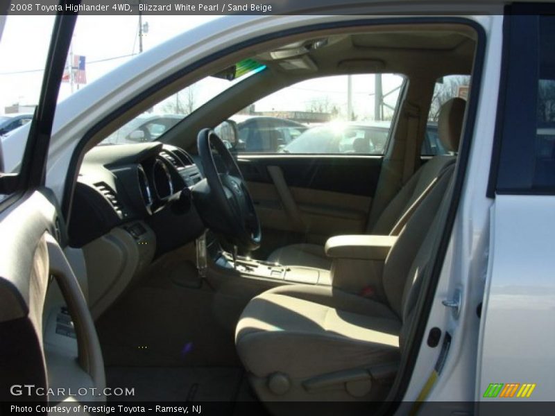 Blizzard White Pearl / Sand Beige 2008 Toyota Highlander 4WD