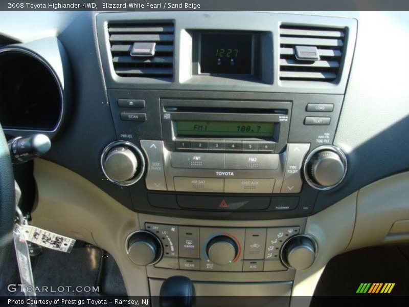 Blizzard White Pearl / Sand Beige 2008 Toyota Highlander 4WD