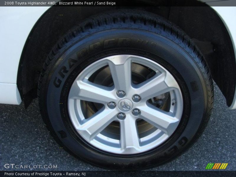 Blizzard White Pearl / Sand Beige 2008 Toyota Highlander 4WD