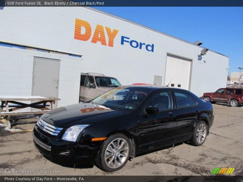 Black Ebony / Charcoal Black/Red 2008 Ford Fusion SE