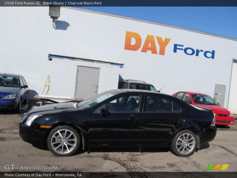 Black Ebony / Charcoal Black/Red 2008 Ford Fusion SE