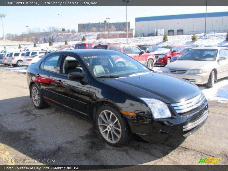 Black Ebony / Charcoal Black/Red 2008 Ford Fusion SE