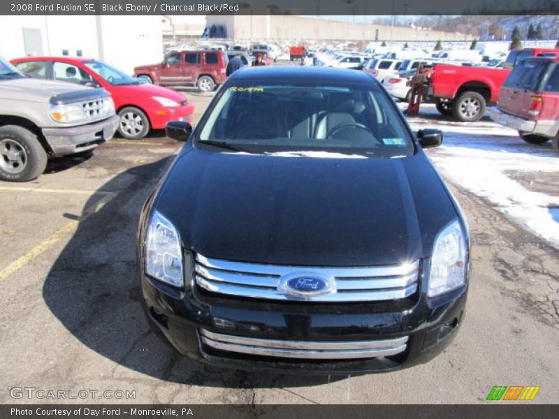 Black Ebony / Charcoal Black/Red 2008 Ford Fusion SE