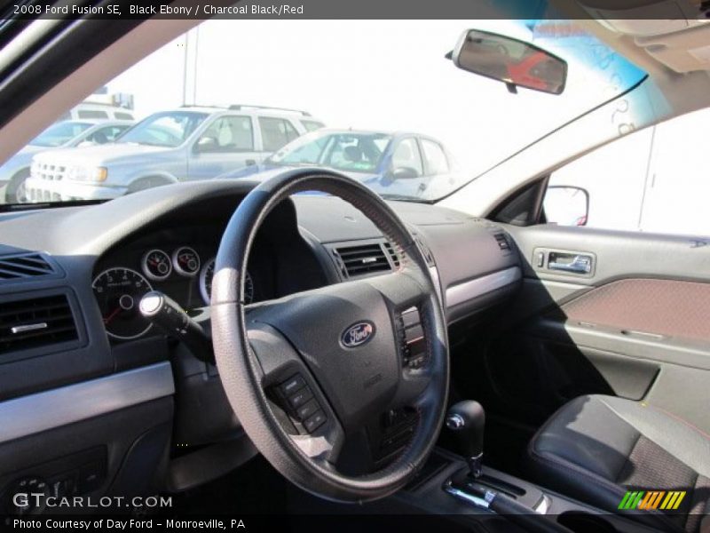 Black Ebony / Charcoal Black/Red 2008 Ford Fusion SE