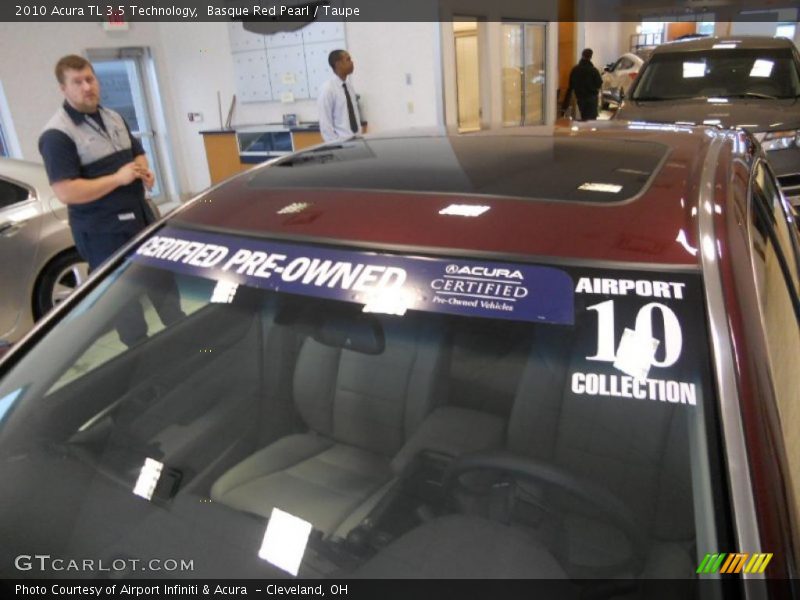 Basque Red Pearl / Taupe 2010 Acura TL 3.5 Technology