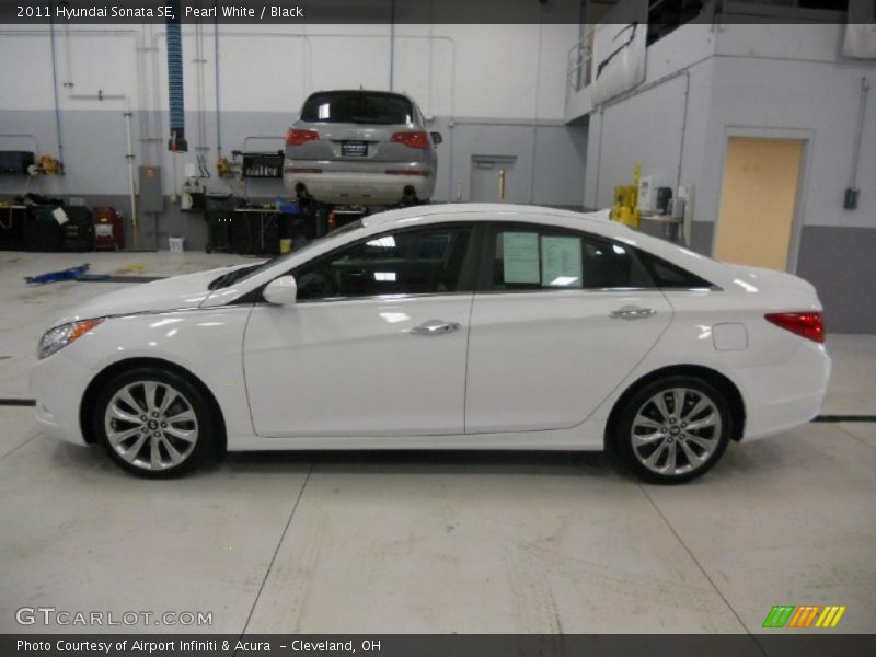 Pearl White / Black 2011 Hyundai Sonata SE