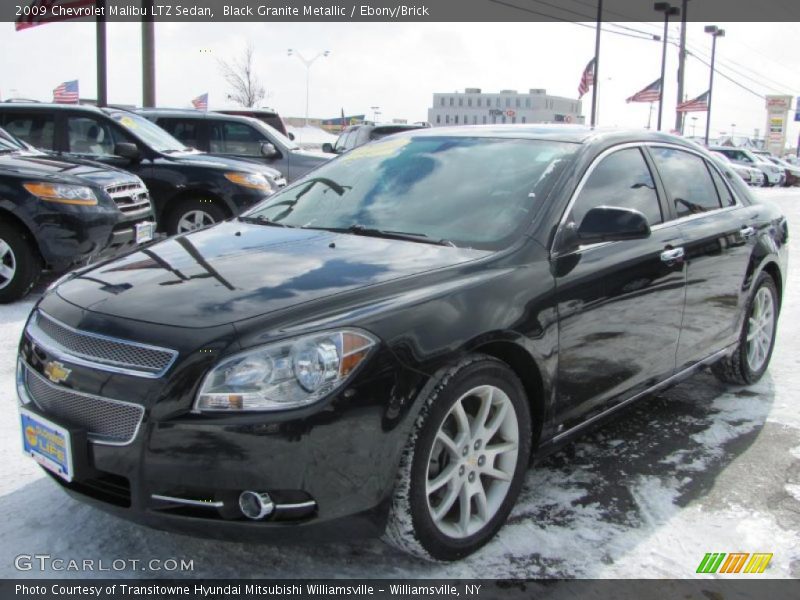 Black Granite Metallic / Ebony/Brick 2009 Chevrolet Malibu LTZ Sedan