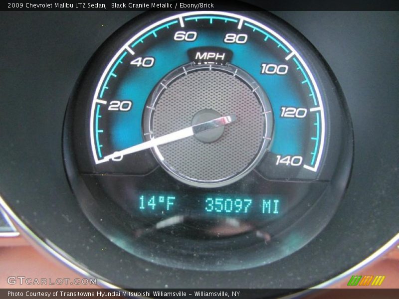 Black Granite Metallic / Ebony/Brick 2009 Chevrolet Malibu LTZ Sedan
