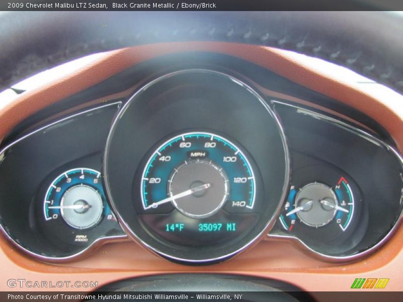 Black Granite Metallic / Ebony/Brick 2009 Chevrolet Malibu LTZ Sedan