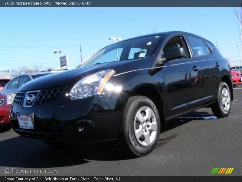 Wicked Black / Gray 2008 Nissan Rogue S AWD
