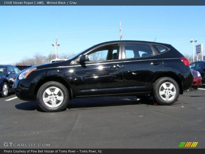 Wicked Black / Gray 2008 Nissan Rogue S AWD