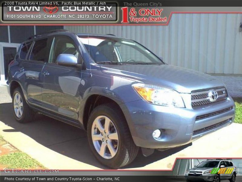 Pacific Blue Metallic / Ash 2008 Toyota RAV4 Limited V6