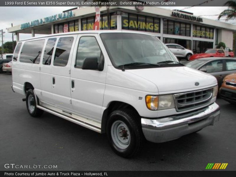 Oxford White / Medium Graphite 1999 Ford E Series Van E350 Super Duty XL Extended Passenger