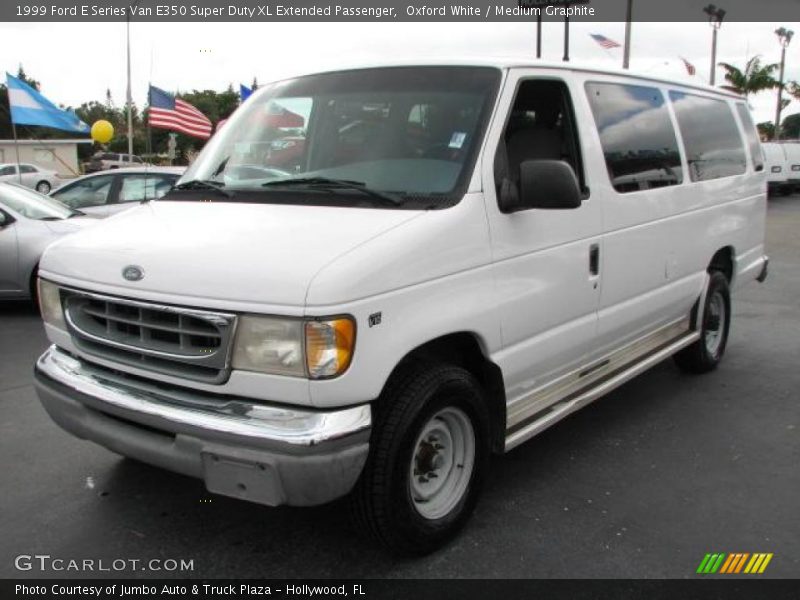 Oxford White / Medium Graphite 1999 Ford E Series Van E350 Super Duty XL Extended Passenger
