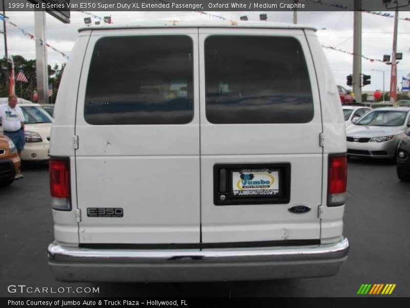 Oxford White / Medium Graphite 1999 Ford E Series Van E350 Super Duty XL Extended Passenger
