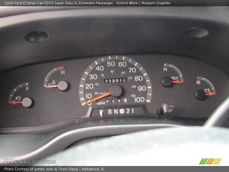 Oxford White / Medium Graphite 1999 Ford E Series Van E350 Super Duty XL Extended Passenger