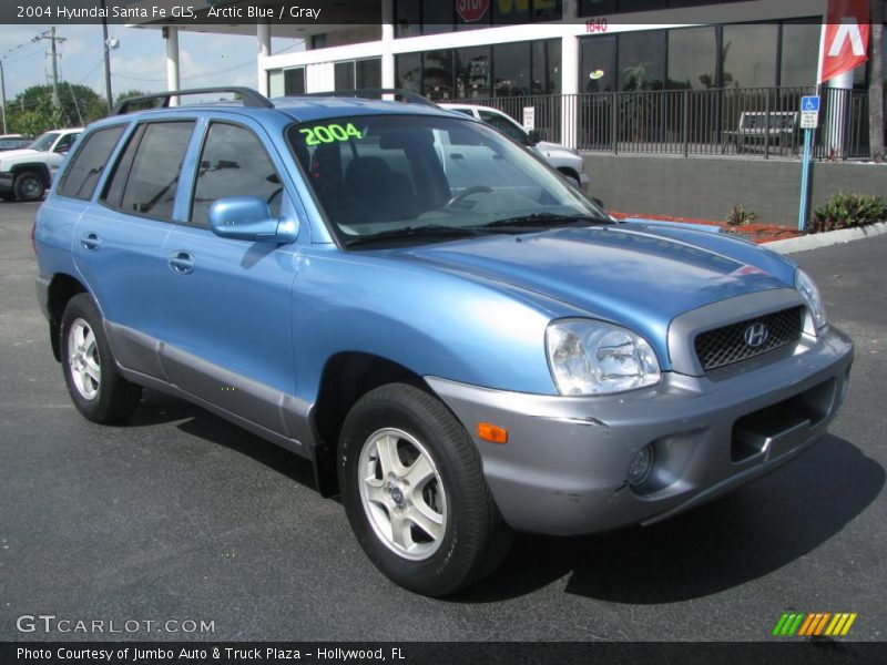 Arctic Blue / Gray 2004 Hyundai Santa Fe GLS