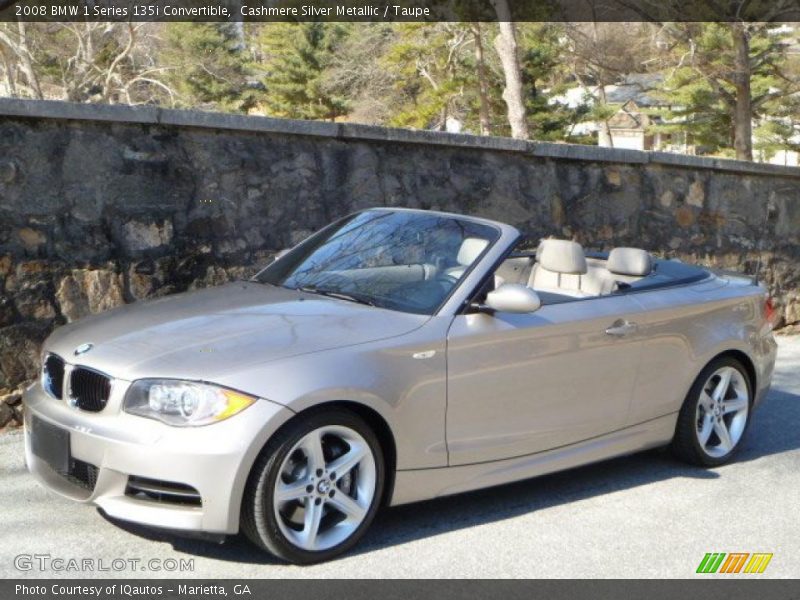 Cashmere Silver Metallic / Taupe 2008 BMW 1 Series 135i Convertible