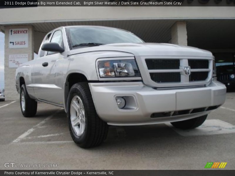 Bright Silver Metallic / Dark Slate Gray/Medium Slate Gray 2011 Dodge Dakota Big Horn Extended Cab