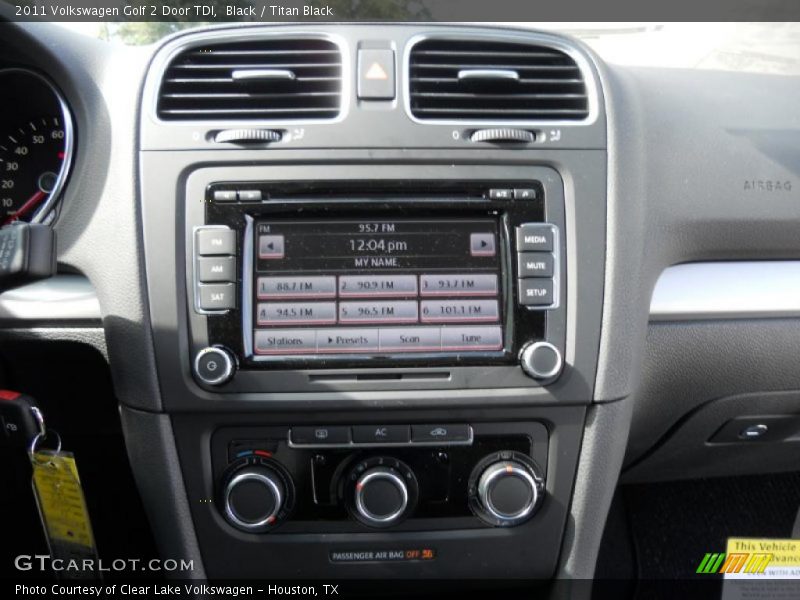 Black / Titan Black 2011 Volkswagen Golf 2 Door TDI
