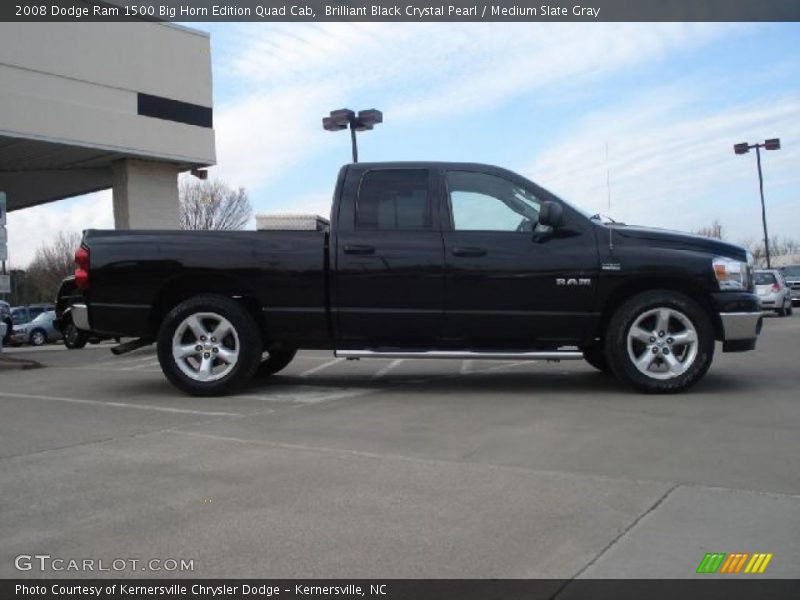 Brilliant Black Crystal Pearl / Medium Slate Gray 2008 Dodge Ram 1500 Big Horn Edition Quad Cab