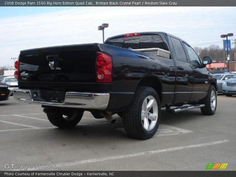 Brilliant Black Crystal Pearl / Medium Slate Gray 2008 Dodge Ram 1500 Big Horn Edition Quad Cab