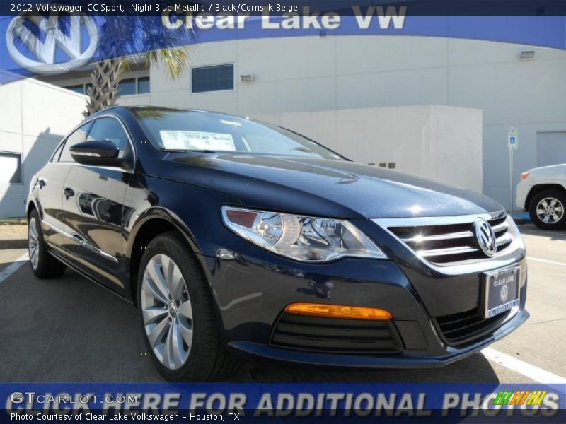 Night Blue Metallic / Black/Cornsilk Beige 2012 Volkswagen CC Sport