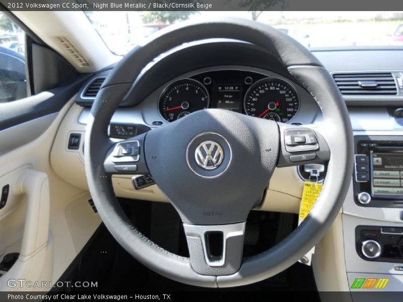 Night Blue Metallic / Black/Cornsilk Beige 2012 Volkswagen CC Sport