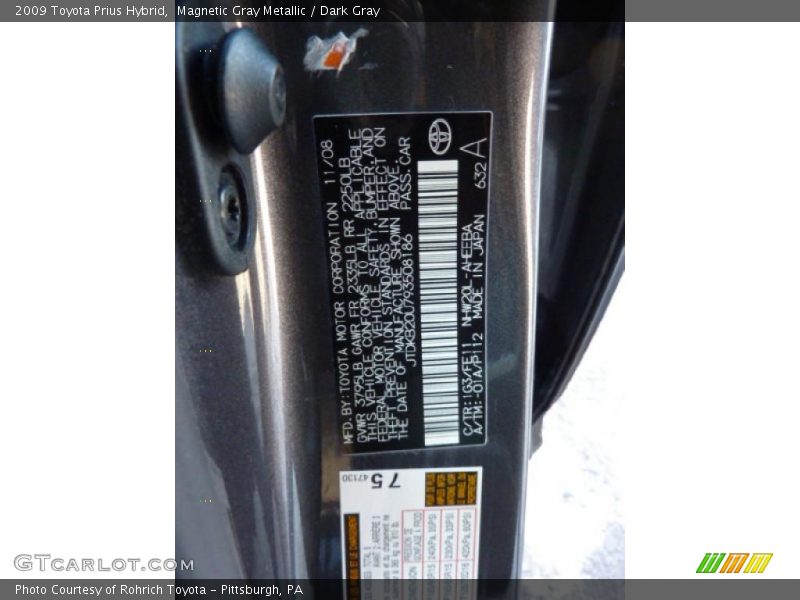 Magnetic Gray Metallic / Dark Gray 2009 Toyota Prius Hybrid