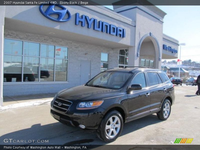 Ebony Black / Beige 2007 Hyundai Santa Fe Limited 4WD