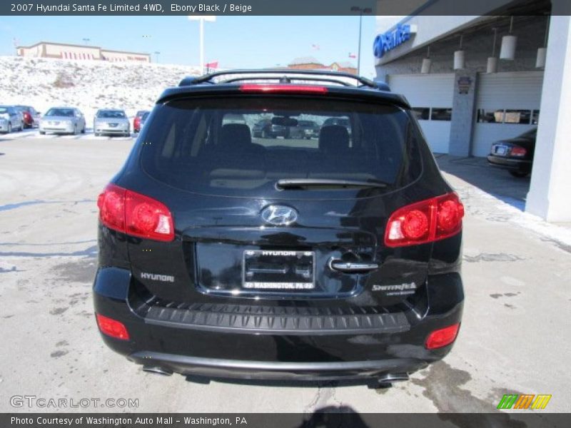 Ebony Black / Beige 2007 Hyundai Santa Fe Limited 4WD