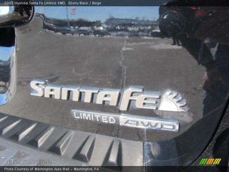 Ebony Black / Beige 2007 Hyundai Santa Fe Limited 4WD