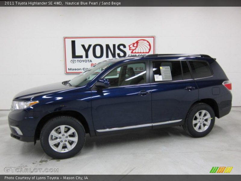 Nautical Blue Pearl / Sand Beige 2011 Toyota Highlander SE 4WD