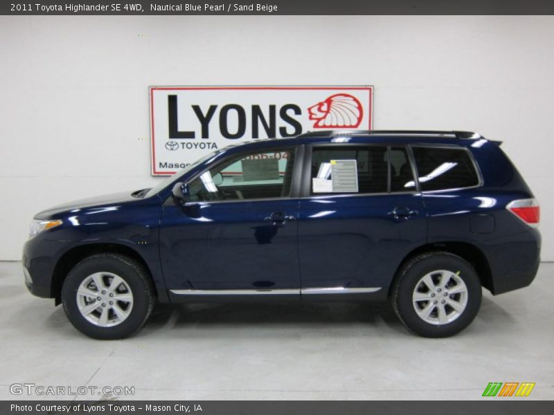 Nautical Blue Pearl / Sand Beige 2011 Toyota Highlander SE 4WD