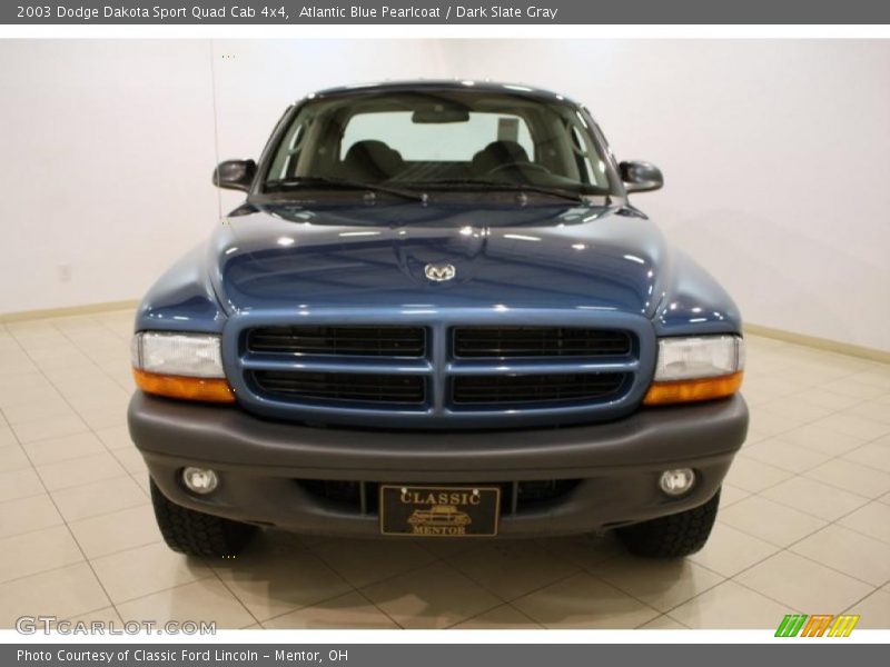 Atlantic Blue Pearlcoat / Dark Slate Gray 2003 Dodge Dakota Sport Quad Cab 4x4