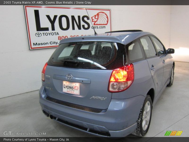 Cosmic Blue Metallic / Stone Gray 2003 Toyota Matrix XR AWD