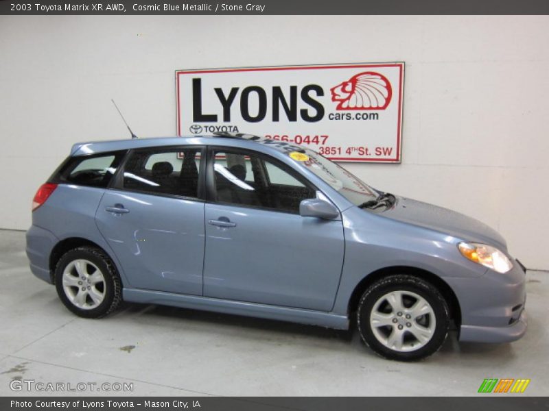 Cosmic Blue Metallic / Stone Gray 2003 Toyota Matrix XR AWD