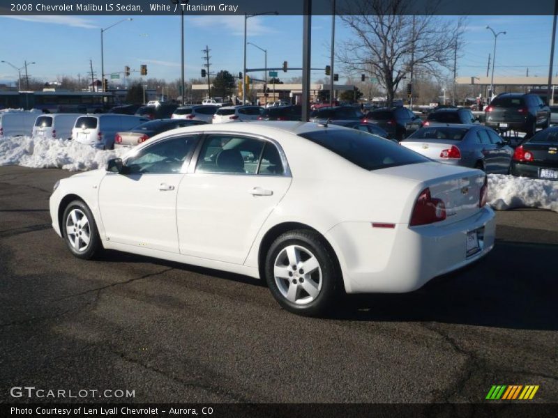 White / Titanium Gray 2008 Chevrolet Malibu LS Sedan