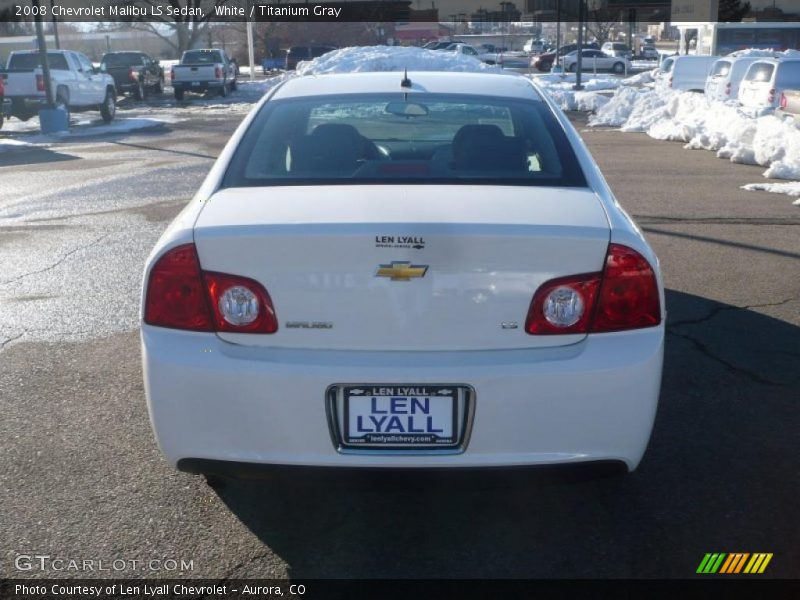 White / Titanium Gray 2008 Chevrolet Malibu LS Sedan