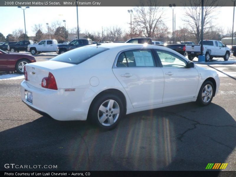 White / Titanium Gray 2008 Chevrolet Malibu LS Sedan