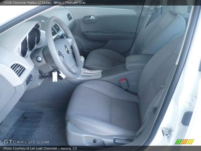 White / Titanium Gray 2008 Chevrolet Malibu LS Sedan
