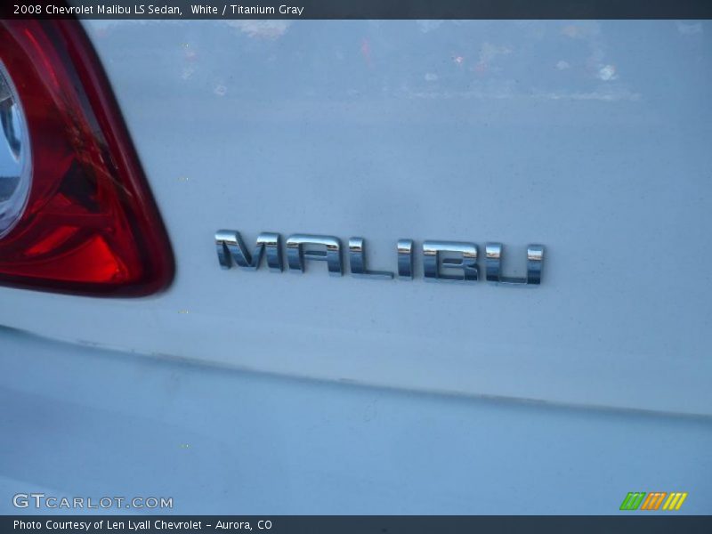 White / Titanium Gray 2008 Chevrolet Malibu LS Sedan