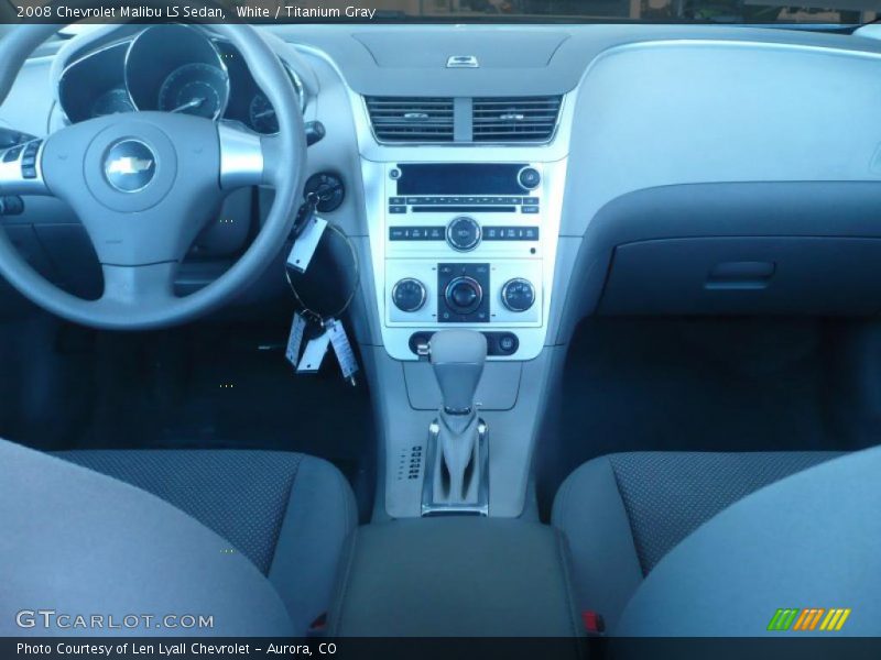 White / Titanium Gray 2008 Chevrolet Malibu LS Sedan