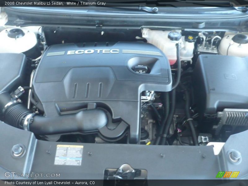 White / Titanium Gray 2008 Chevrolet Malibu LS Sedan