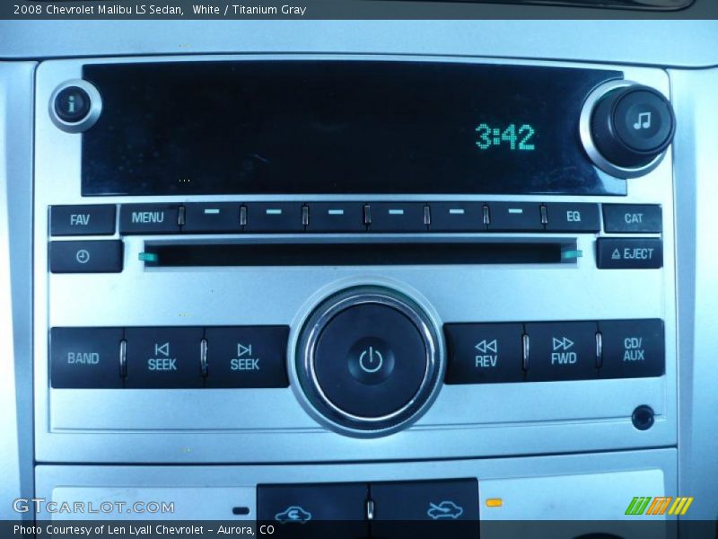 White / Titanium Gray 2008 Chevrolet Malibu LS Sedan