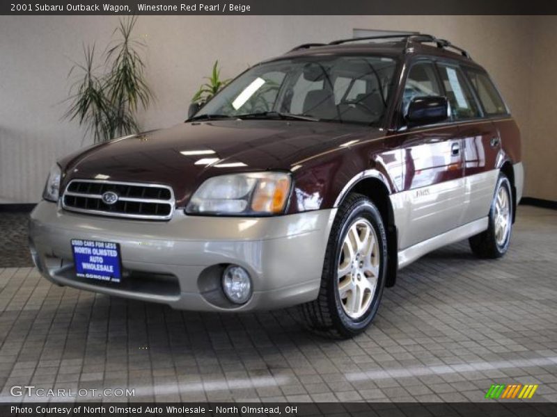 Winestone Red Pearl / Beige 2001 Subaru Outback Wagon